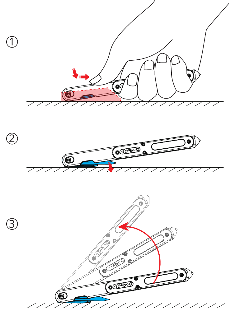 Snel uitklappen met &eacute;&eacute;n hand