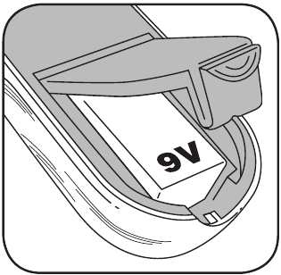 DE 9-VOLTS BATTERIJ INSTALLEREN