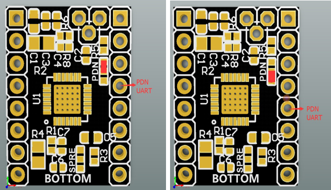 Pin instelling van UART-modus