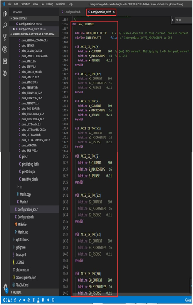 Configuration_adv.h bestand - Deel 1