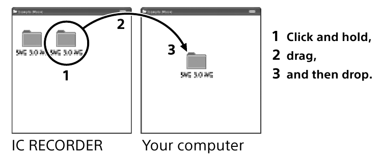 Bestanden van de IC-recorder naar uw computer kopi&euml;ren