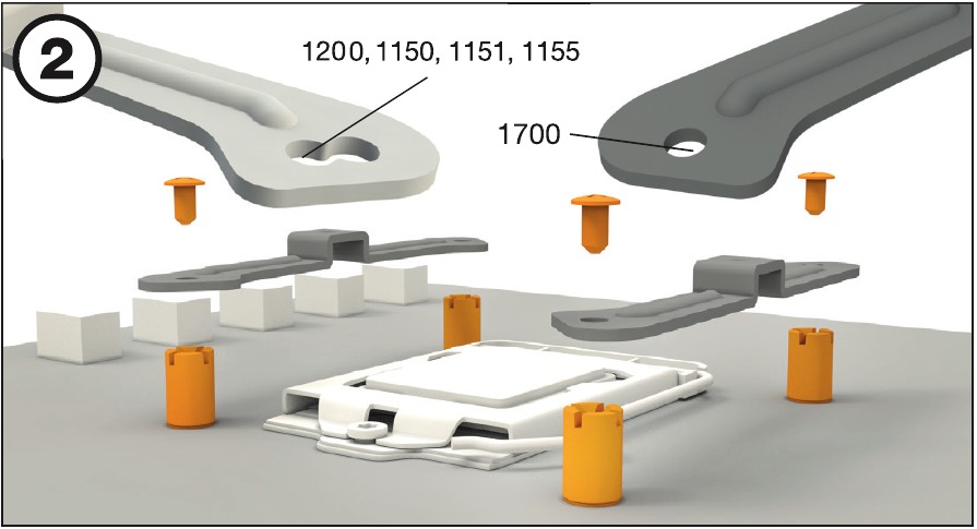 LGA 1700/1200/115 - Installatie montagebeugels