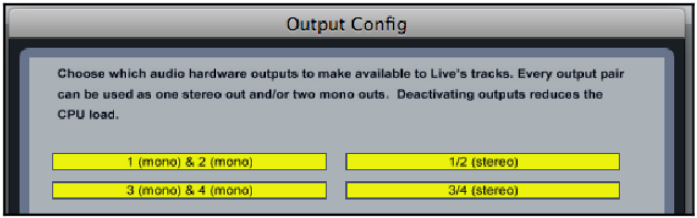 Ableton Live Preferences Paneel Output Config