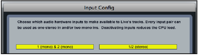 Ableton Live Preferences Paneel Input Config