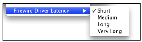 Venster Firewire-stuurprogrammalatentie