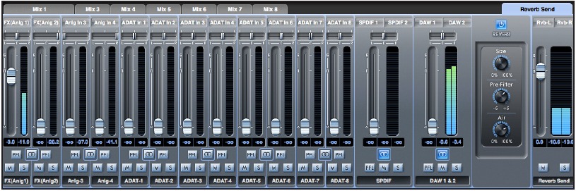 Reverb-sectie apparaat