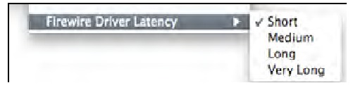 Firewire Driver Latency settings