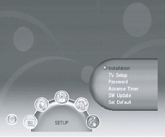 Navigeren door het DVB-T menu