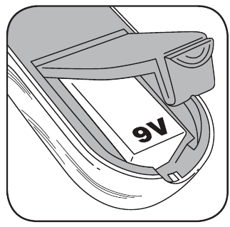 PLAATS EEN 9-VOLTS BATTERIJ