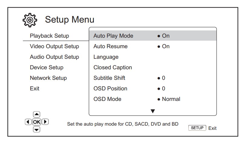 Playback setup