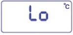 LCD-scherm dat een temperatuur lager dan 34&deg;C (93.2&deg;F) aangeeft