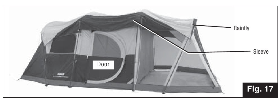 De regenhoes bevestigen Stap 1