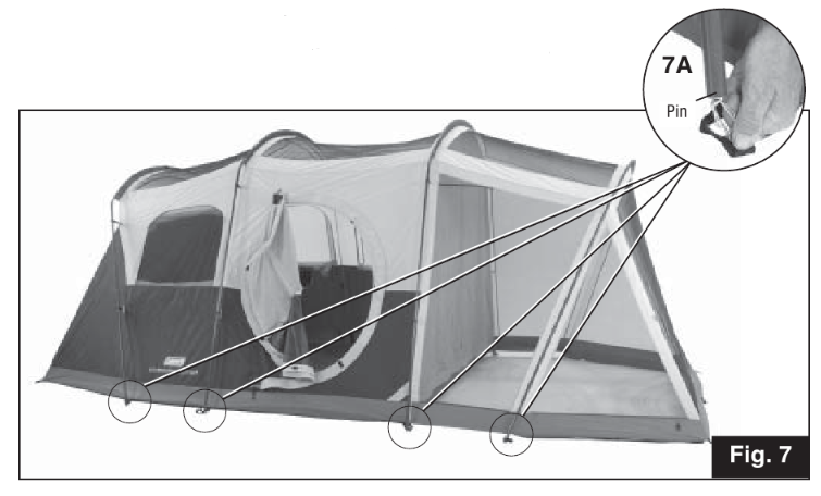 De tent opzetten Stap 6