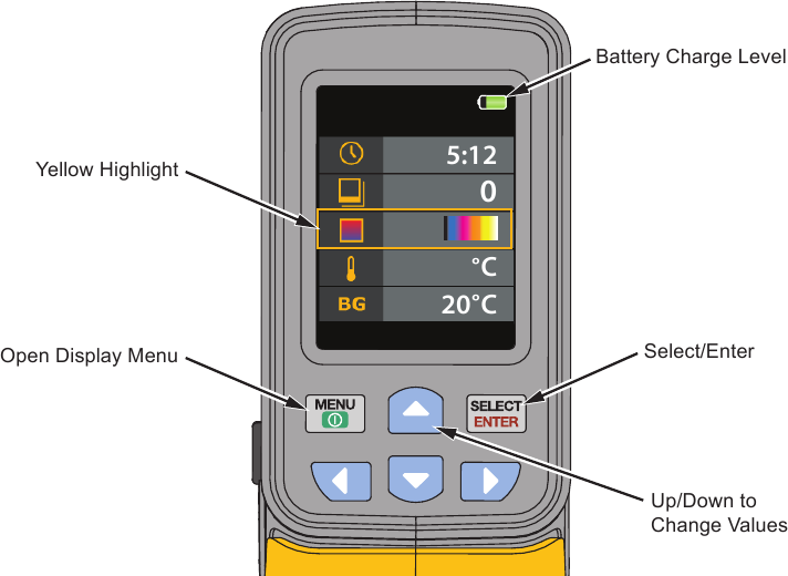Menunavigatie en batterijpictogram