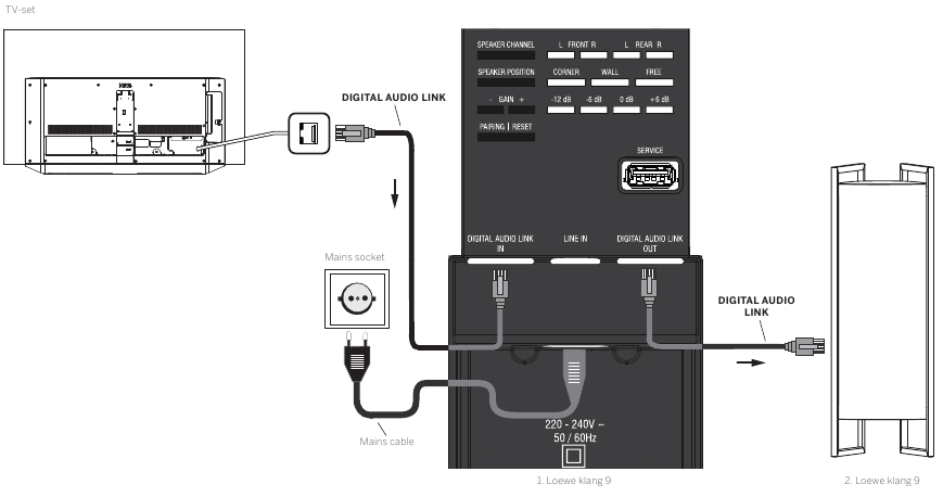 Loewe klang 9 aansluiten via Digital Audio Link