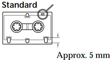 Standaard microcassette inkeping aan de A-kant