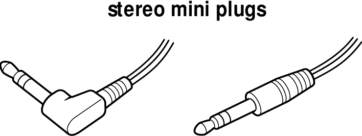 Optionele accessoires - Voorbeeld van stereo mini-pluggen