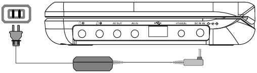 Het apparaat opladen - De stroomadapter aansluiten