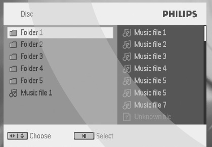 Opstarten - Muziek MP3/WMA-CD afspelen