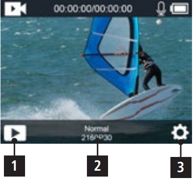 Schakelen tussen de displays in videomodus