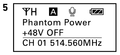 De microfoonaandrijfvoeding (+48V) instellen