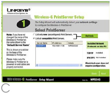 De PrintServer configureren - Stap 2