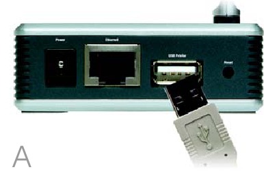 De PrintServer aansluiten - Stap 1