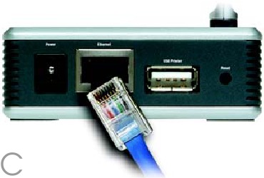 De PrintServer aansluiten - Stap 2