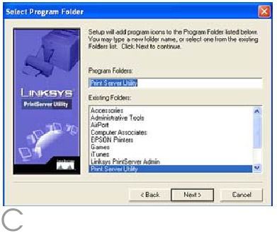 Het stuurprogramma van de PrintServer installeren en configureren - Stap 3