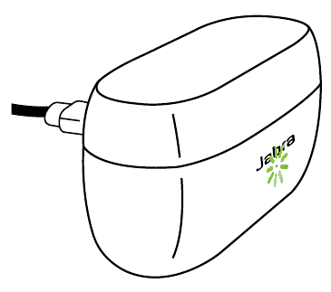 OPLAADCASE STATUS BIJ AANSLUITING MET USB-KABEL
