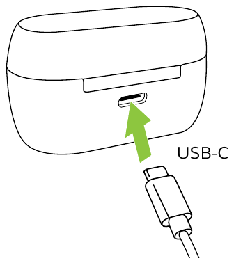 De oplaadcase opladen via USB