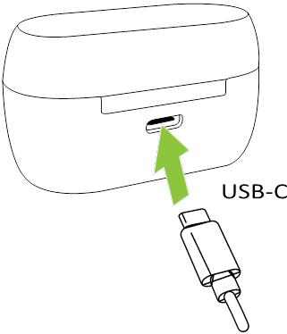 De oplaadcase opladen via USB