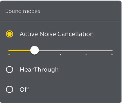 Aanpasbare Active Noise Cancellation met behulp van de app
