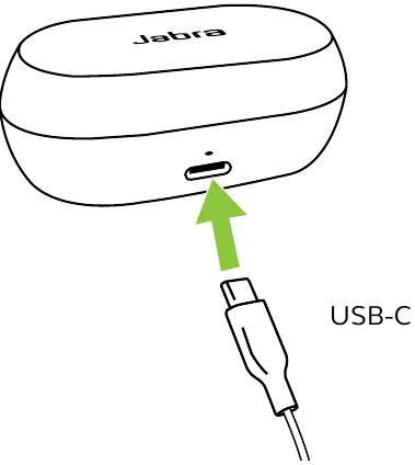De oplaadcase opladen via USB
