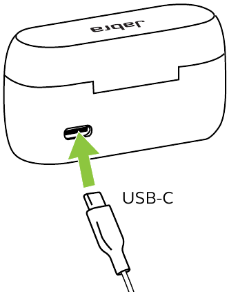 De oplaadcase opladen met USB