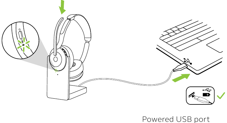 Opladen met behulp van de oplaadstandaard