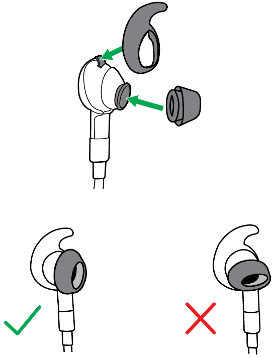 De EarWings bevestigen