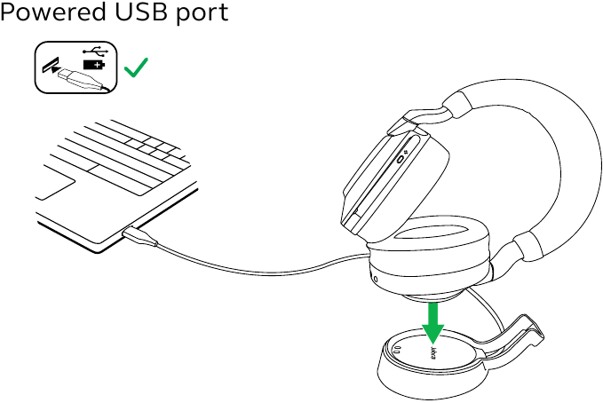 Opladen met behulp van de oplaadstandaard
