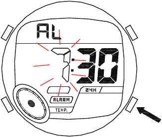 Het alarm instellen - Stap 1