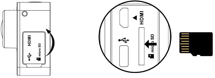De microSD-kaart plaatsen