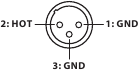 Diagram van de XLR-ingang
