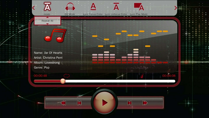 Muziek afspelen - Menu op het scherm