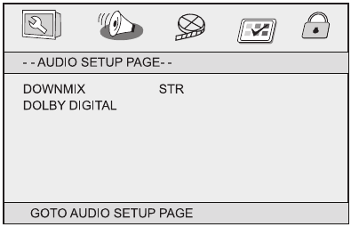 Setupmenu - Analoge audio-setuppagina