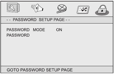 Setupmenu - Wachtwoord-setuppagina