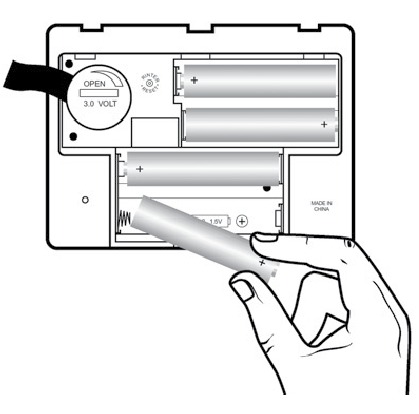 De batterijen plaatsen - Stap 2