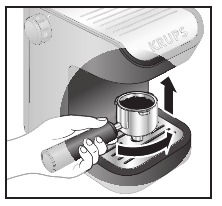 Filterhouder in het apparaat plaatsen