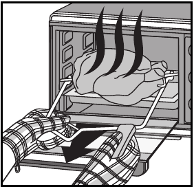 U kunt ook de handgreep van de rotisserie gebruiken.
