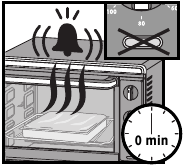 Wanneer de warmhoudinstelling is voltooid, hoort u een pieptoon en keert de timer automatisch terug naar de UIT-stand, het stroomindicatielampje gaat uit.