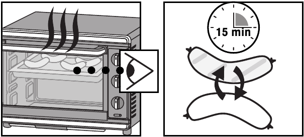 GRILL FUNCTIE - Stap 3 - Houd het voedsel in de gaten