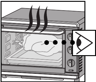 ROTISSERIE FUNCTIE - Stap 3 - Houd het voedsel in de gaten